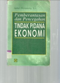 Pemberantasan dan pencegahan tindak pidana ekonomi