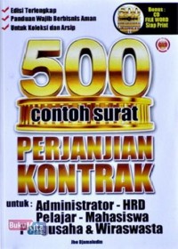 500 Contoh surat perjanjian kontrak