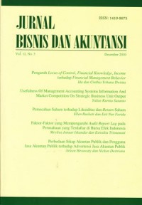 Jurnal bisnis dan akuntansi. Vol.12 No.3 Desember 2010