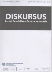 Image of Diskursus jurnal pendidikan bahasa Indonesia Vol.3 No.1 April 2020