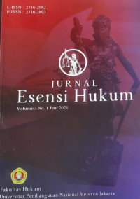 Jurnal Esensi Hukum Vol. 3 No. 2 Desember 2021