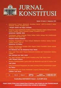 Image of Jurnal konstitusi Vol. 16 No. 2 Juni 2019