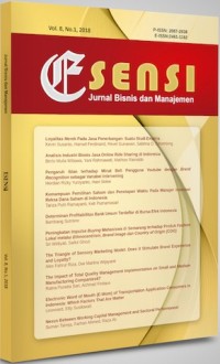 Esensi Jurnal bisnis dan manajemen Vol.8 No.2 2018