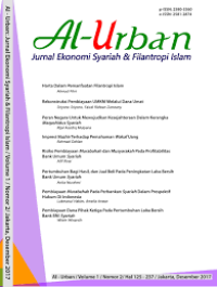 Image of Al - Urban : jurnal ekonomi syariah dan filantropi islam Vol. 3 No. 1 Juli 2019